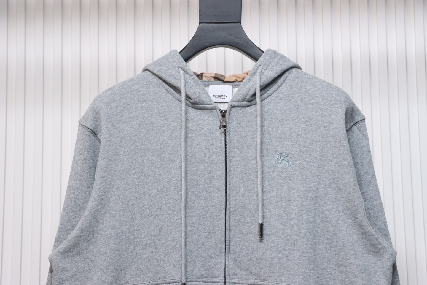 Burberry Embroidered Grey EKD Zip Hoodie Grey CK WH2202024020