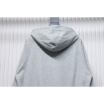Burberry Letter Graphic Cotton Blend Zip Hoodie Pale Grey Melange CK WH34020204022