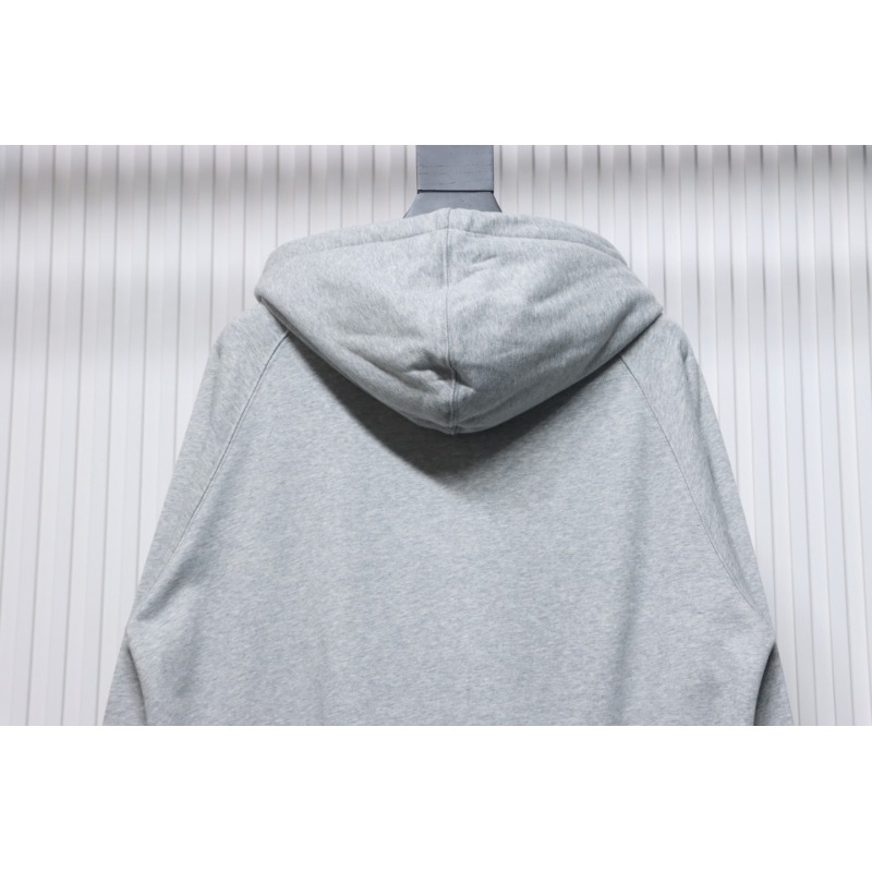 Burberry Letter Graphic Cotton Blend Zip Hoodie Pale Grey Melange CK WH34020204022