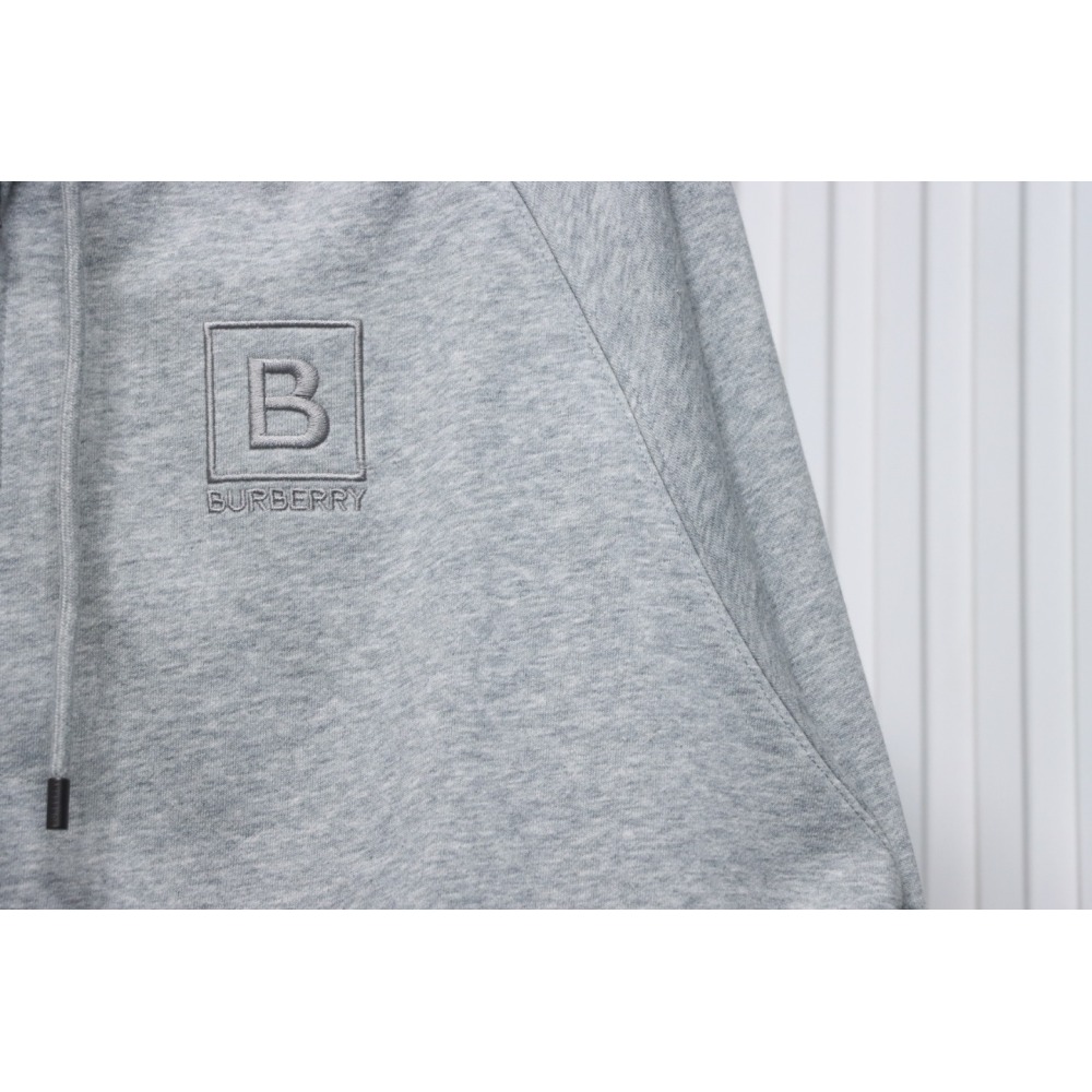 Burberry Letter Graphic Cotton Blend Zip Hoodie Pale Grey Melange CK WH34020204022