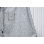 Burberry Letter Graphic Cotton Blend Zip Hoodie Pale Grey Melange CK WH34020204022