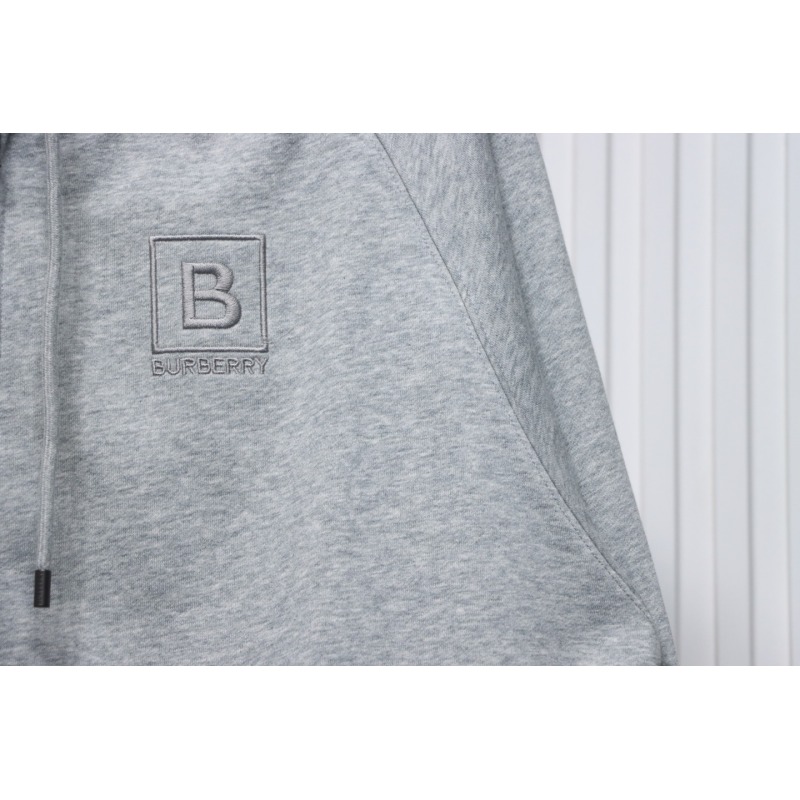 Burberry Letter Graphic Cotton Blend Zip Hoodie Pale Grey Melange CK WH34020204022