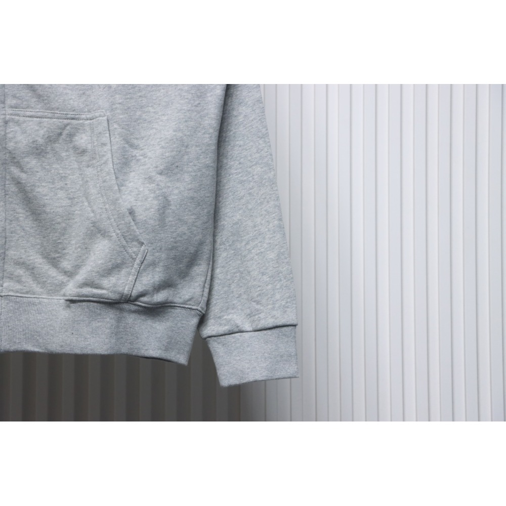 Burberry Letter Graphic Cotton Blend Zip Hoodie Pale Grey Melange CK WH34020204022