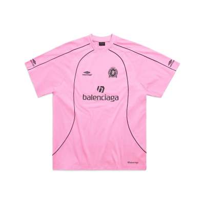 Balenciaga Miami Soccer T-Shirt Oversized Pink/Black 01
