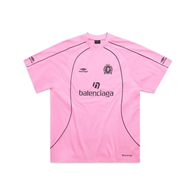 Balenciaga Miami Soccer T-Shirt Oversized Pink/Black 01