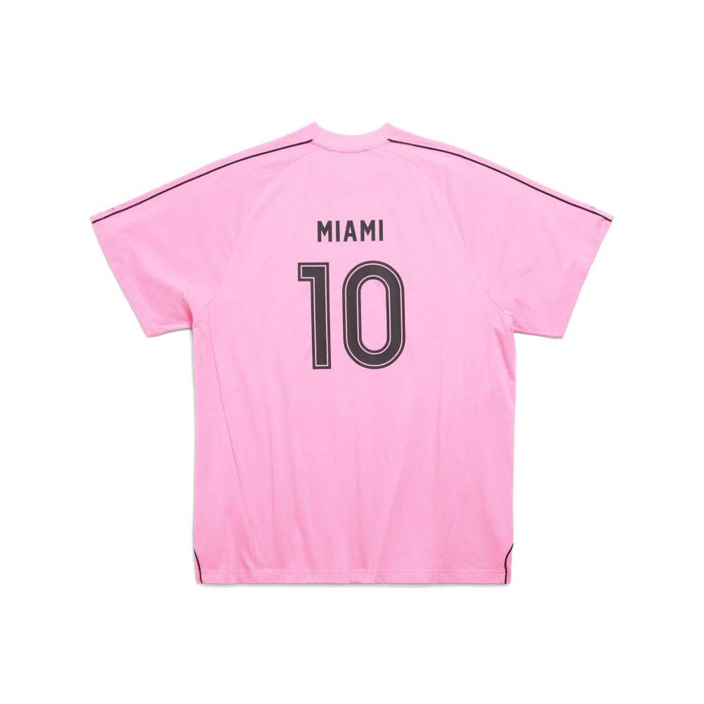 Balenciaga Miami Soccer T-Shirt Oversized Pink/Black
