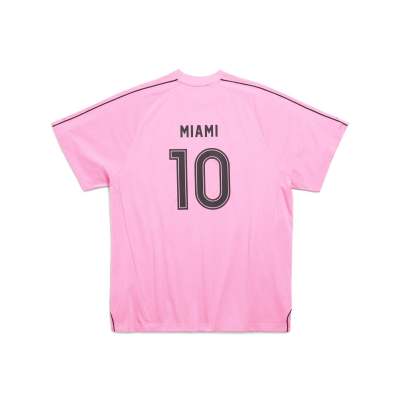 Balenciaga Miami Soccer T-Shirt Oversized Pink/Black 02