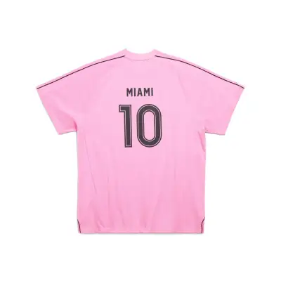 Balenciaga Miami Soccer T-Shirt Oversized Pink/Black 02