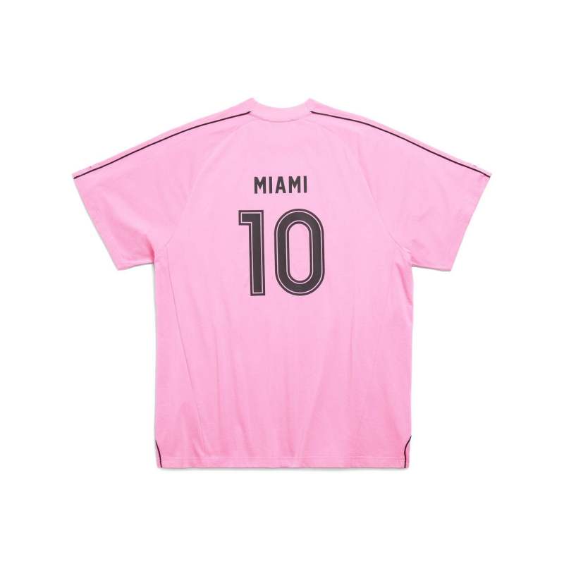 Balenciaga Miami Soccer T-Shirt Oversized Pink/Black