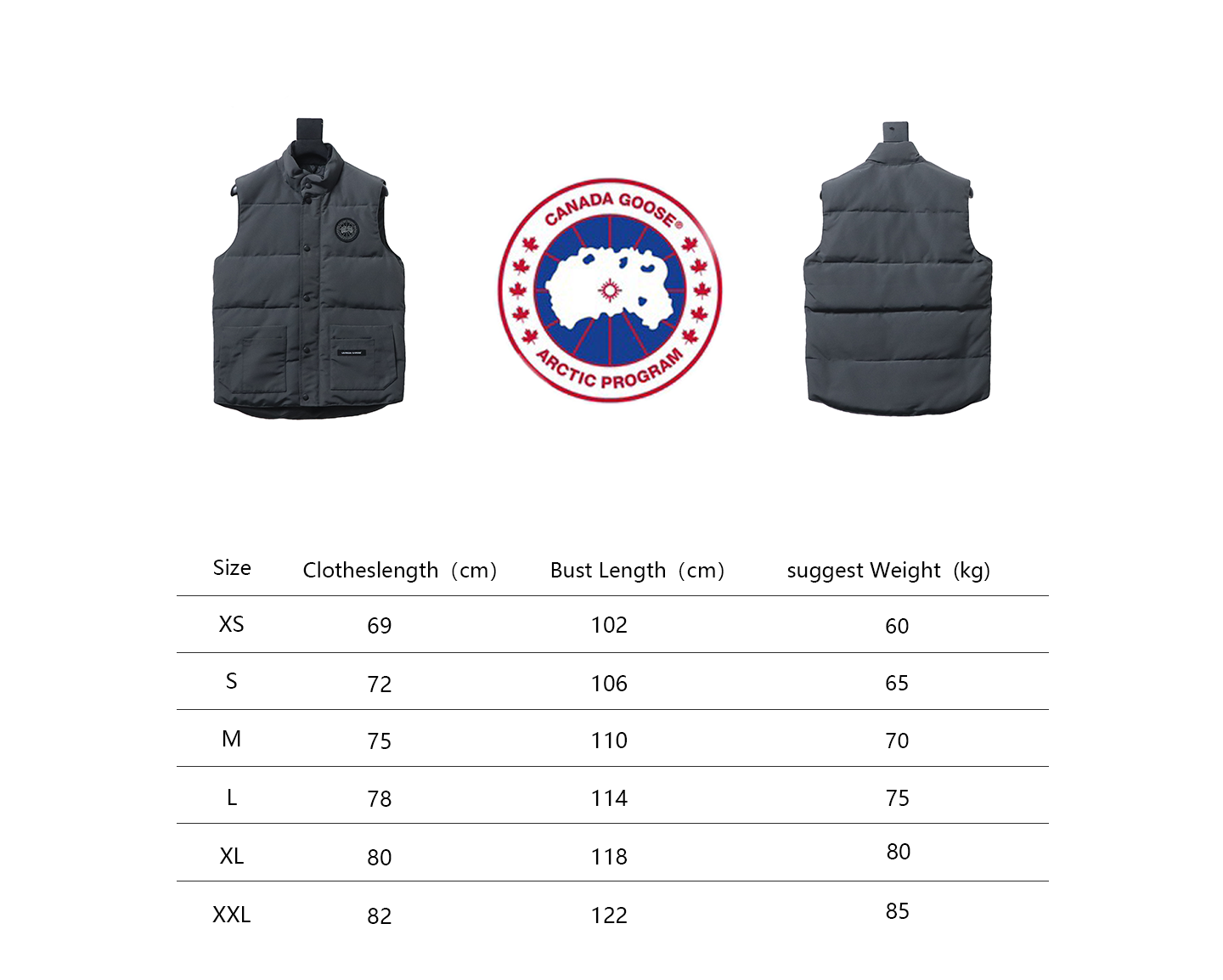 CANADA GOOSE Black Label Garson Quilted Shell Down Gilet Vest Grey CK 2402023014