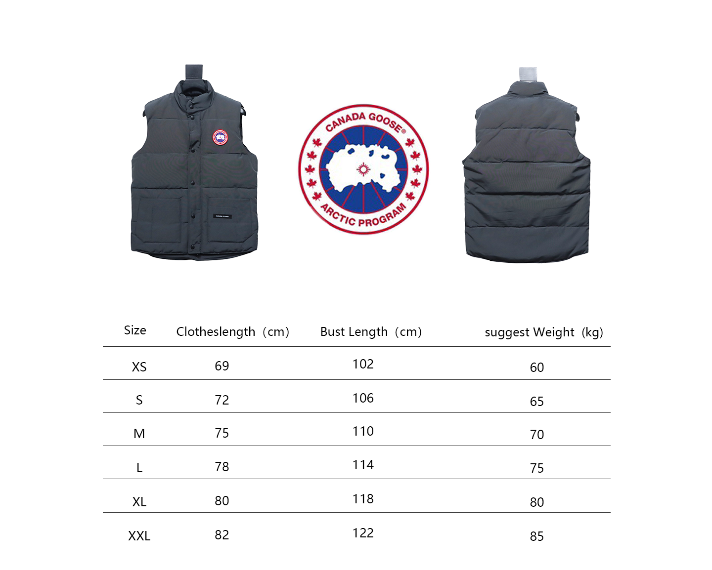 CANADA GOOSE Down Vest Grey CK 2402023014