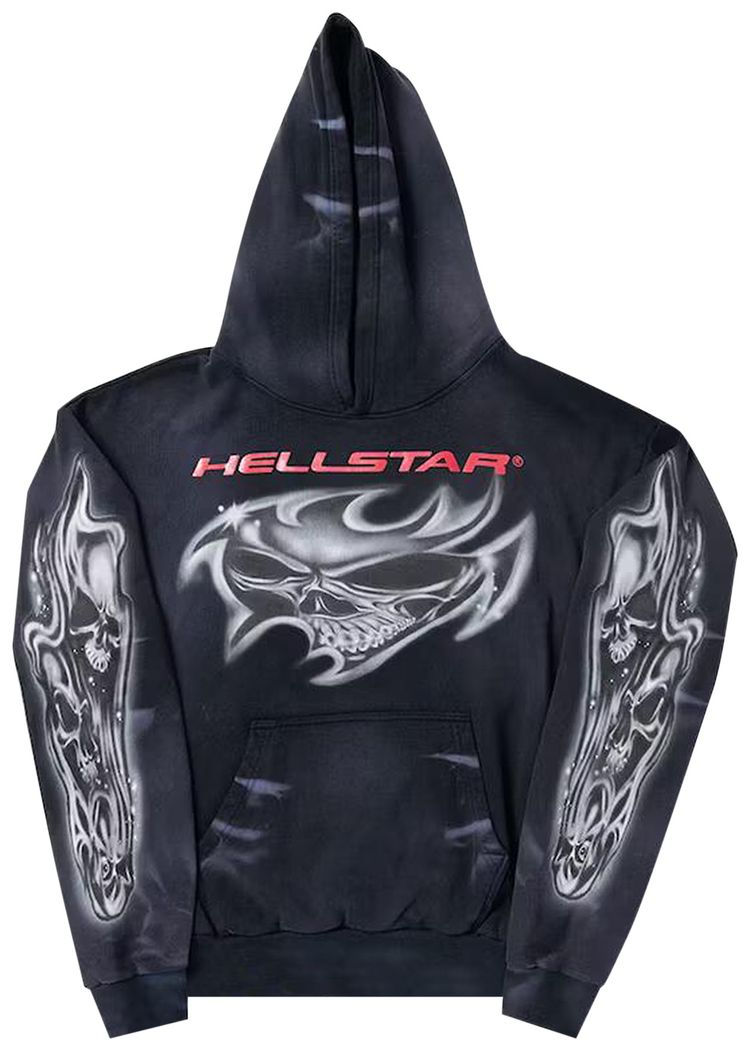 Hellstar Airbrushed Skull Hoodie Black CK24121904