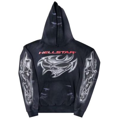 Hellstar Airbrushed Skull Hoodie Black CK24121904 01