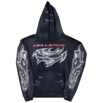 Hellstar Airbrushed Skull Hoodie Black CK24121904 01
