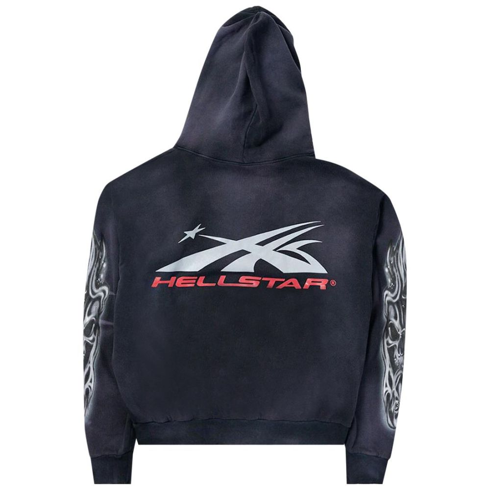 Hellstar Airbrushed Skull Hoodie Black CK24121904
