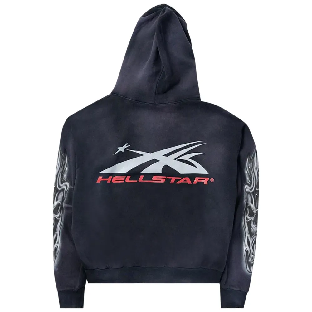Hellstar Airbrushed Skull Hoodie Black CK24121904