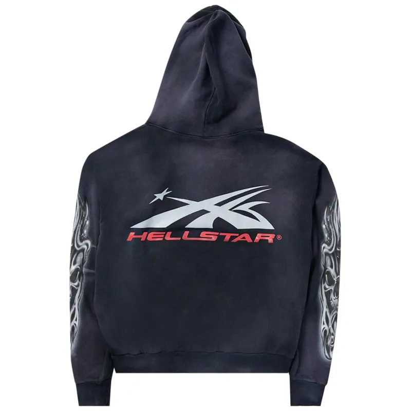 Hellstar Airbrushed Skull Hoodie Black CK24121904