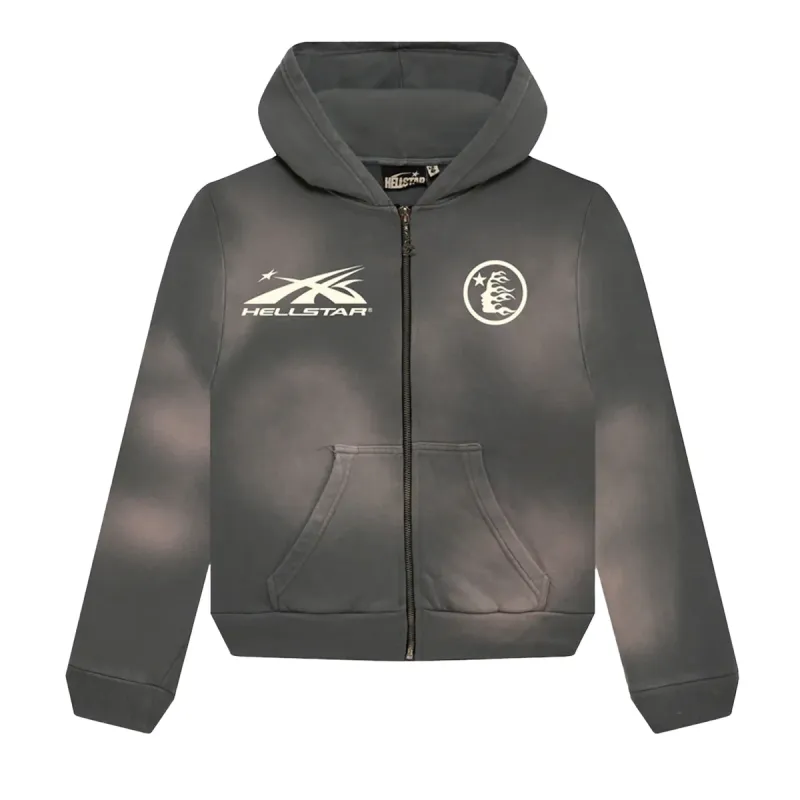 Hellstar Sports Zip-Up Hoodie Grey CK24121901