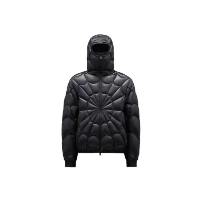 Moncler Black Violier Spider Web Quilted Down Jacket CK241218 01