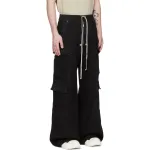 Rick Owens Drkshdw Black Jumbo Belas Denim Cargo Pants YZ 24121901