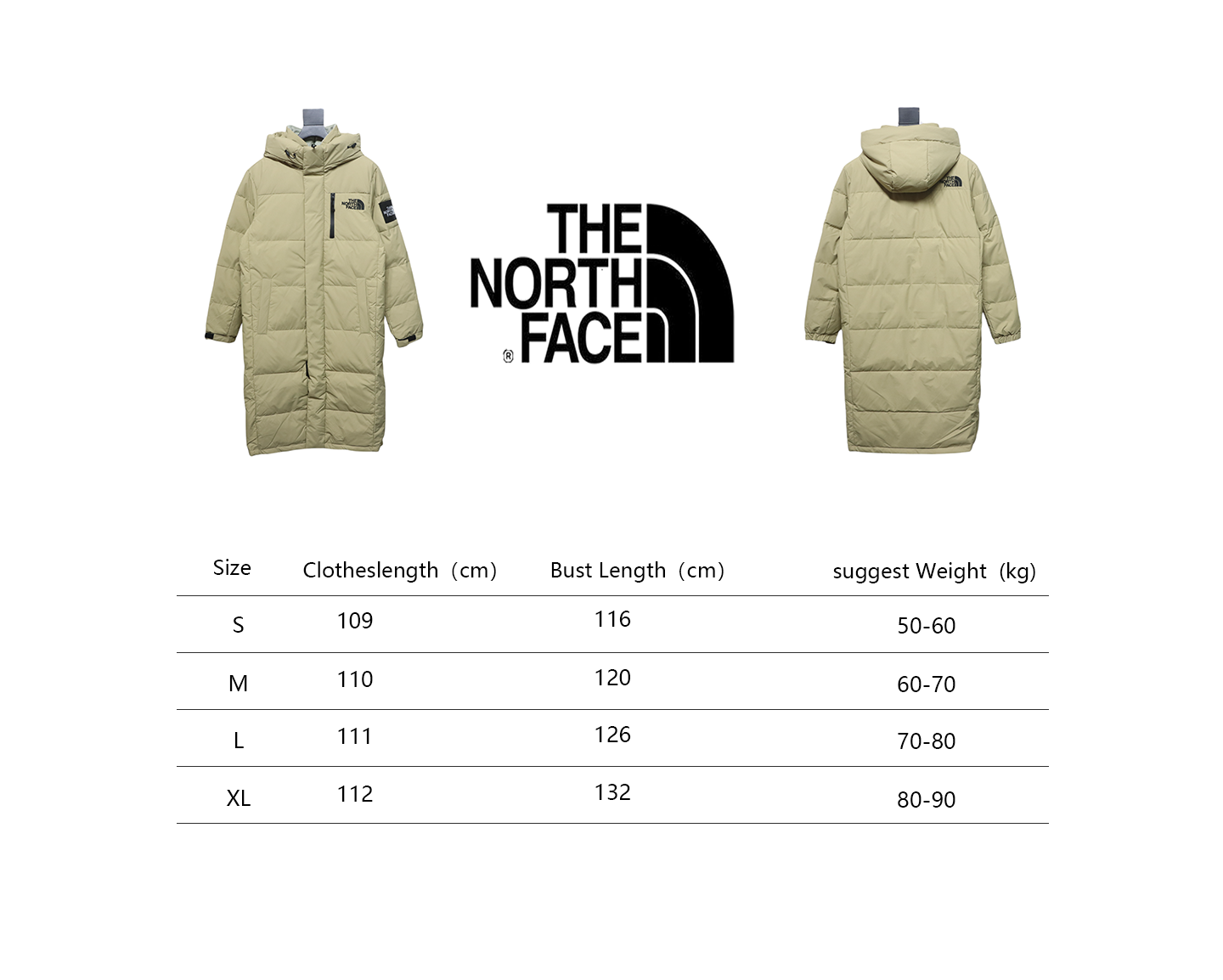 The North Face Long Down Jacket Beige CK 3602023026
