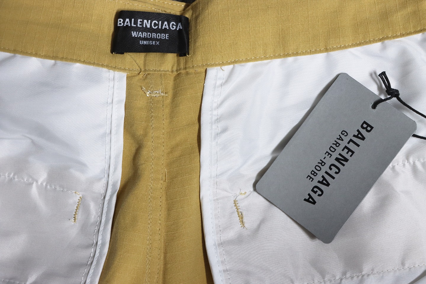 Balenciaga Patch Cotton Wide Cargo Pants Beige Blue CK 3102024020