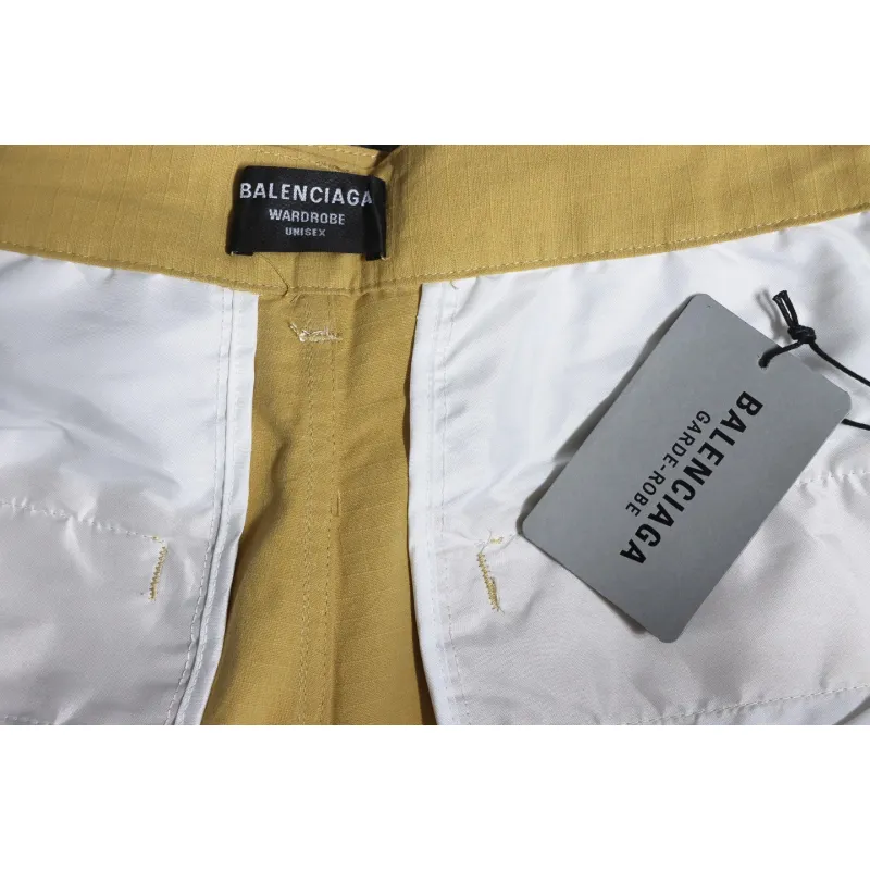 Balenciaga Patch Cotton Wide Cargo Pants Beige Blue CK 3102024020