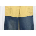 Balenciaga Patch Cotton Wide Cargo Pants Beige Blue CK 3102024020