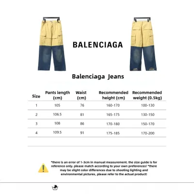 Balenciaga Patch Cotton Wide Cargo Pants Beige Blue CK 3102024020 02