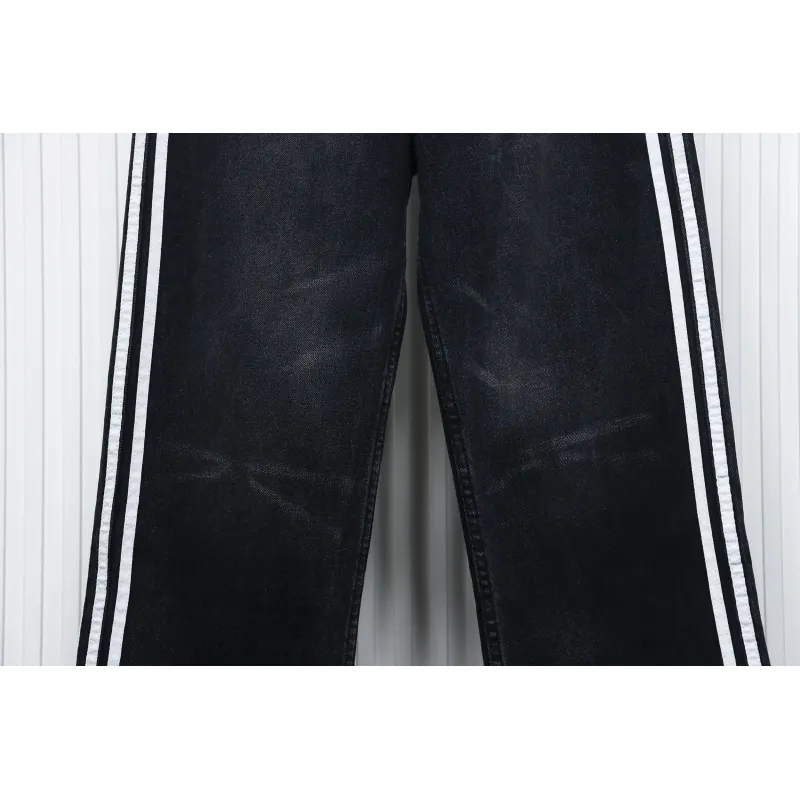 Balenciaga x Adidas Side Stripes Baggy Jeans in Black CK 2802024016