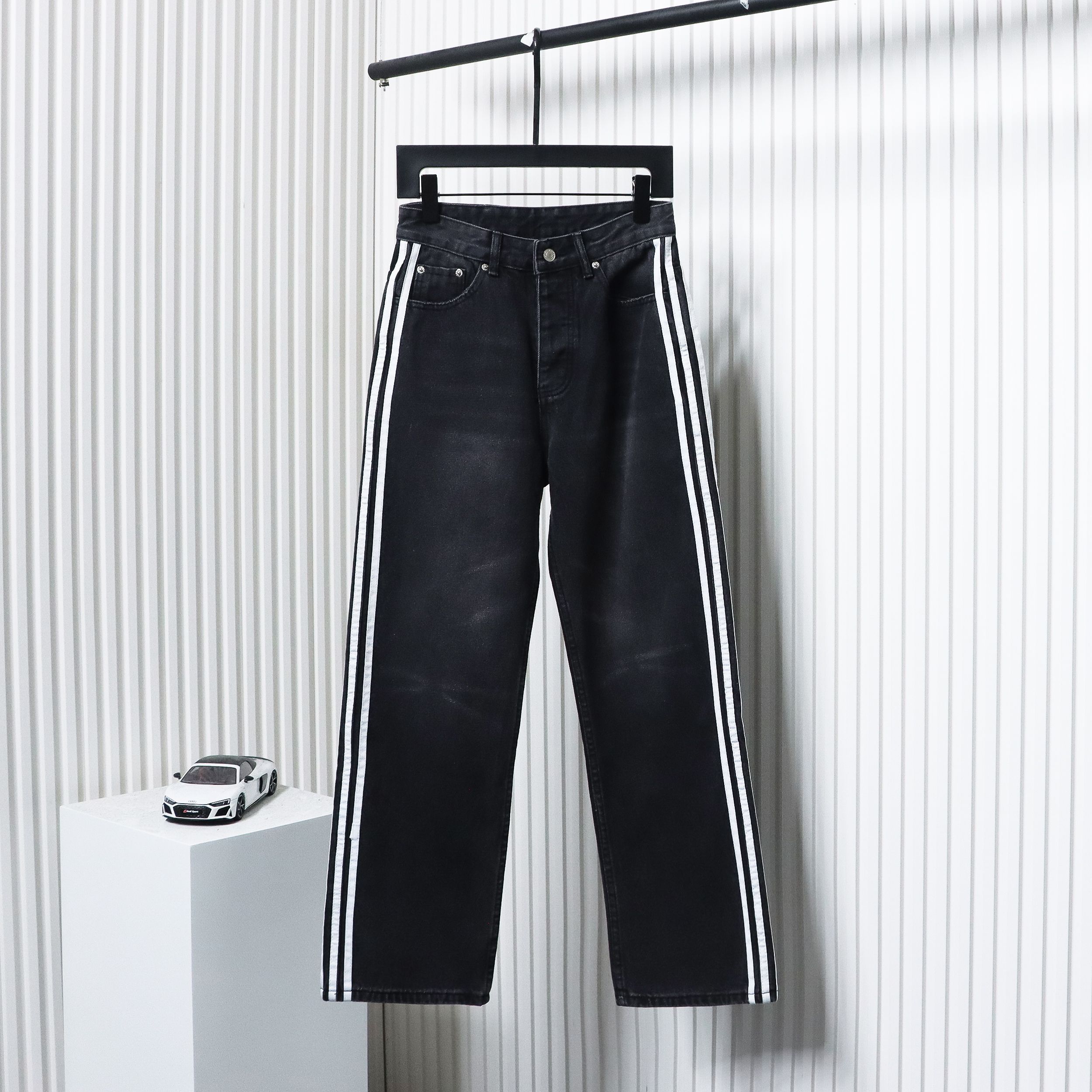 Balenciaga x Adidas Side Stripes Baggy Jeans in Black CK 2802024016