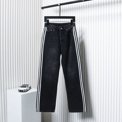 Balenciaga x Adidas Side Stripes Baggy Jeans in Black CK 2802024016 01