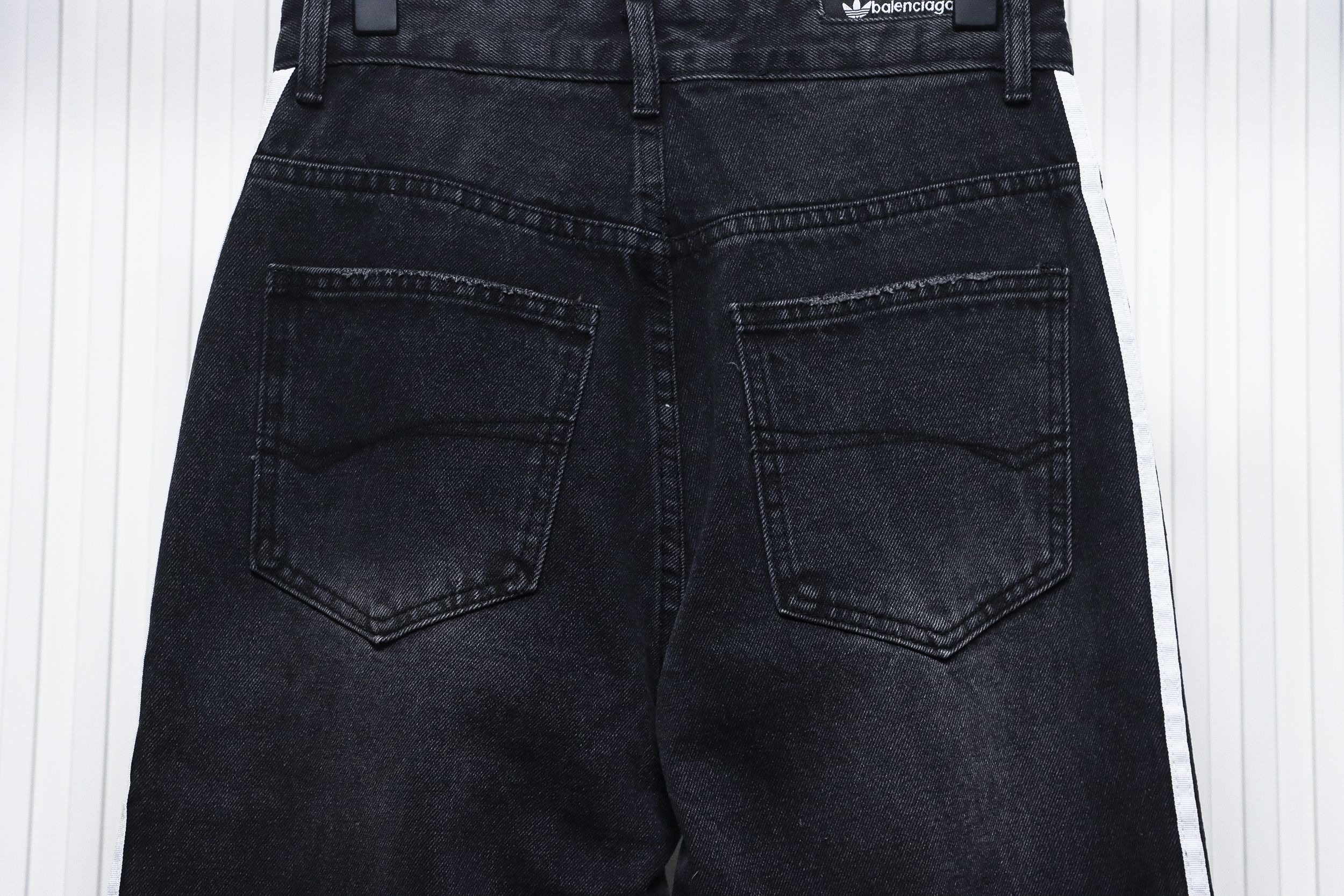 Balenciaga x Adidas Side Stripes Baggy Jeans in Black CK 2802024016