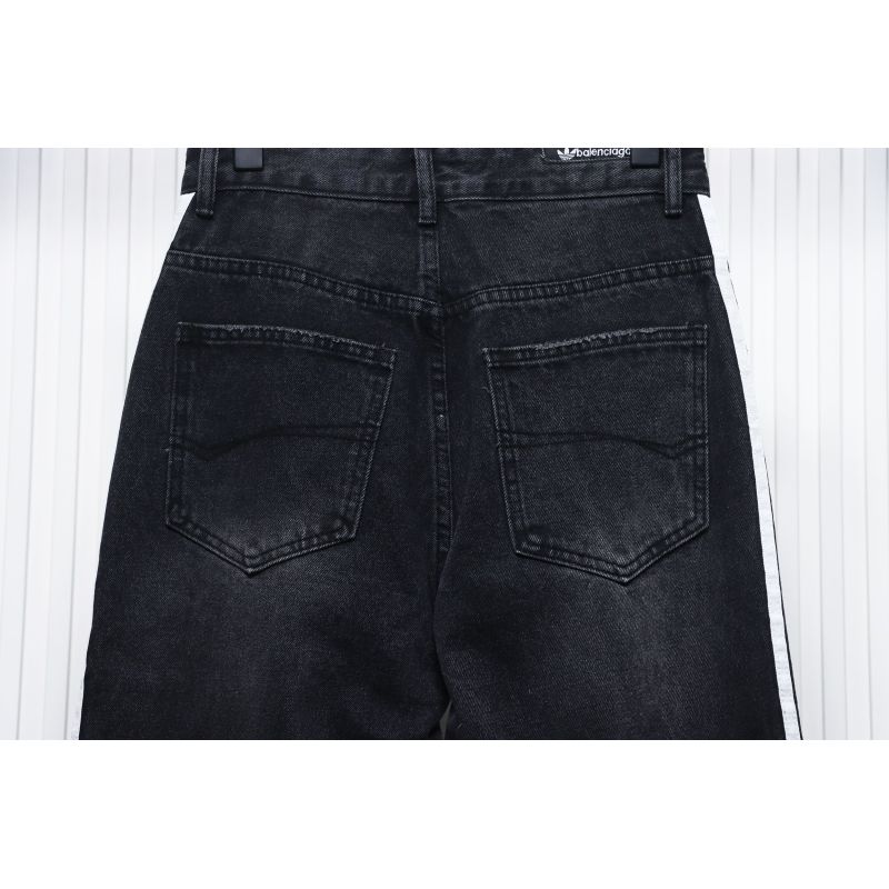 Balenciaga x Adidas Side Stripes Baggy Jeans in Black CK 2802024016