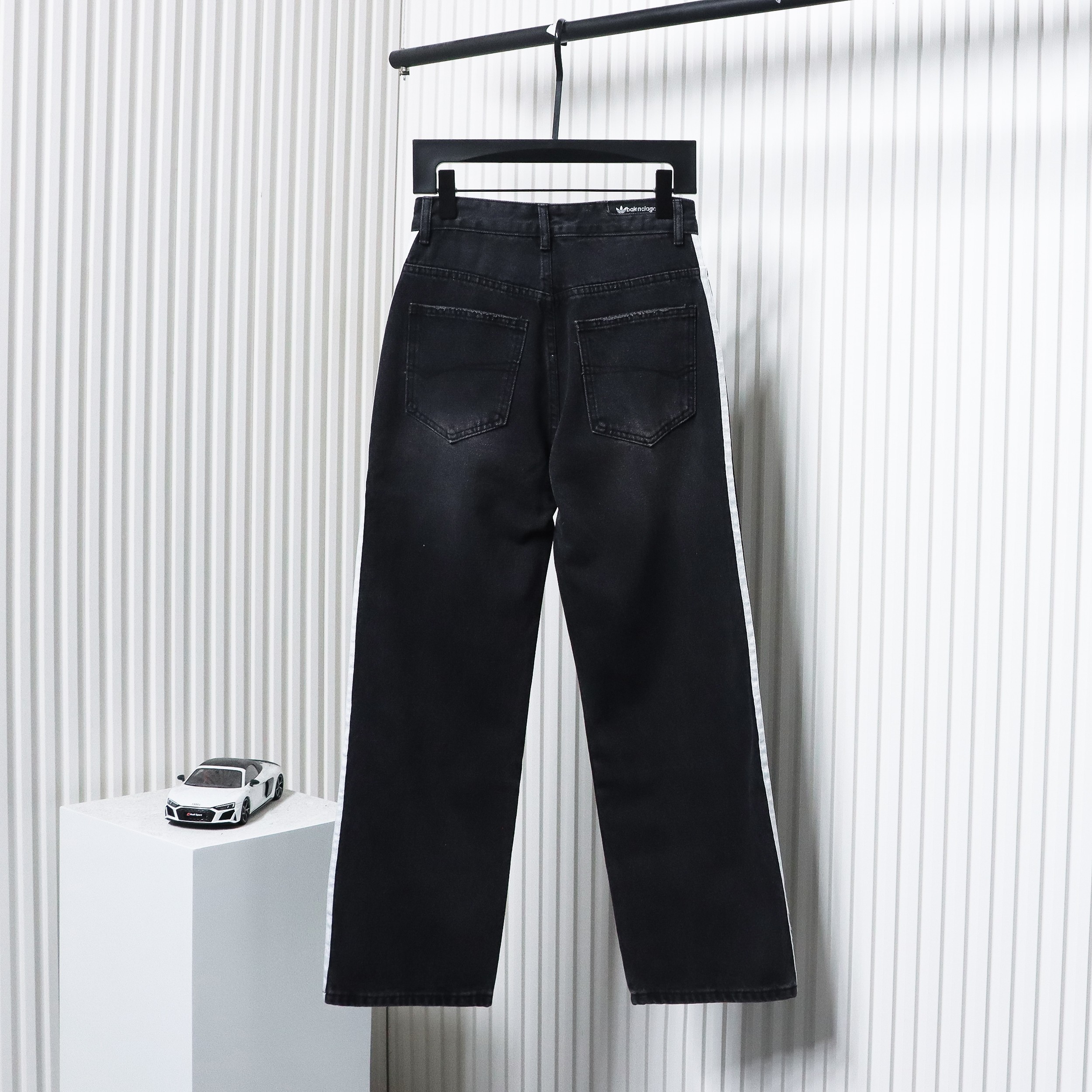 Balenciaga x Adidas Side Stripes Baggy Jeans in Black CK 2802024016