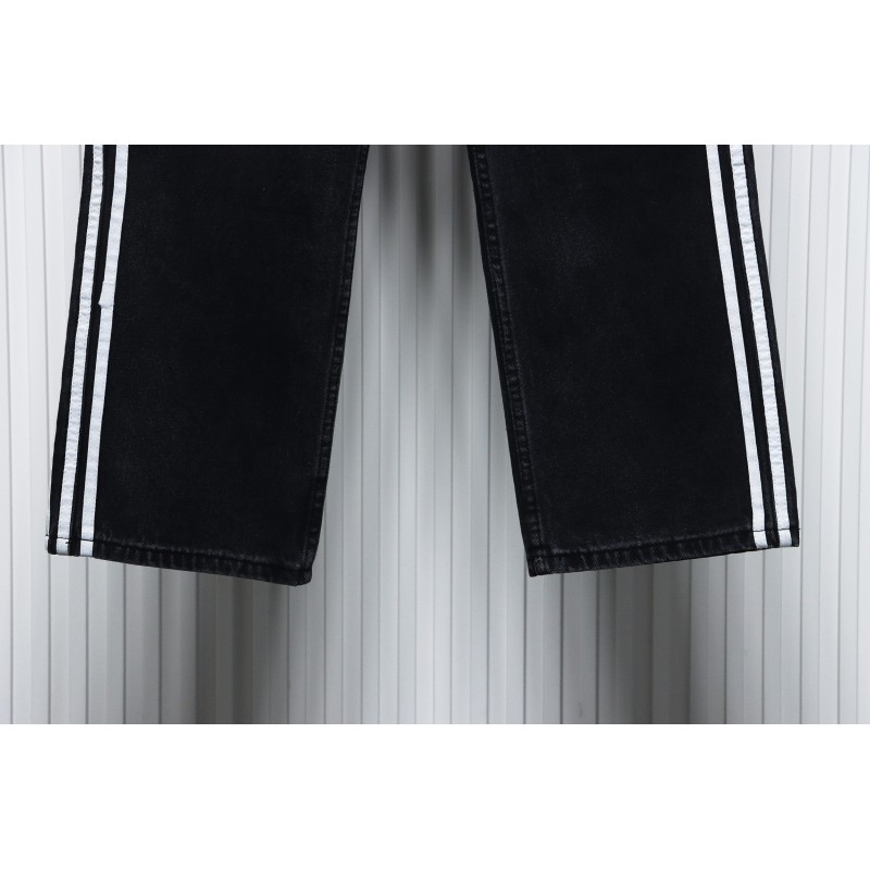 Balenciaga x Adidas Side Stripes Baggy Jeans in Black CK 2802024016