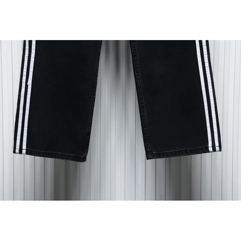 Balenciaga x Adidas Side Stripes Baggy Jeans in Black CK 2802024016