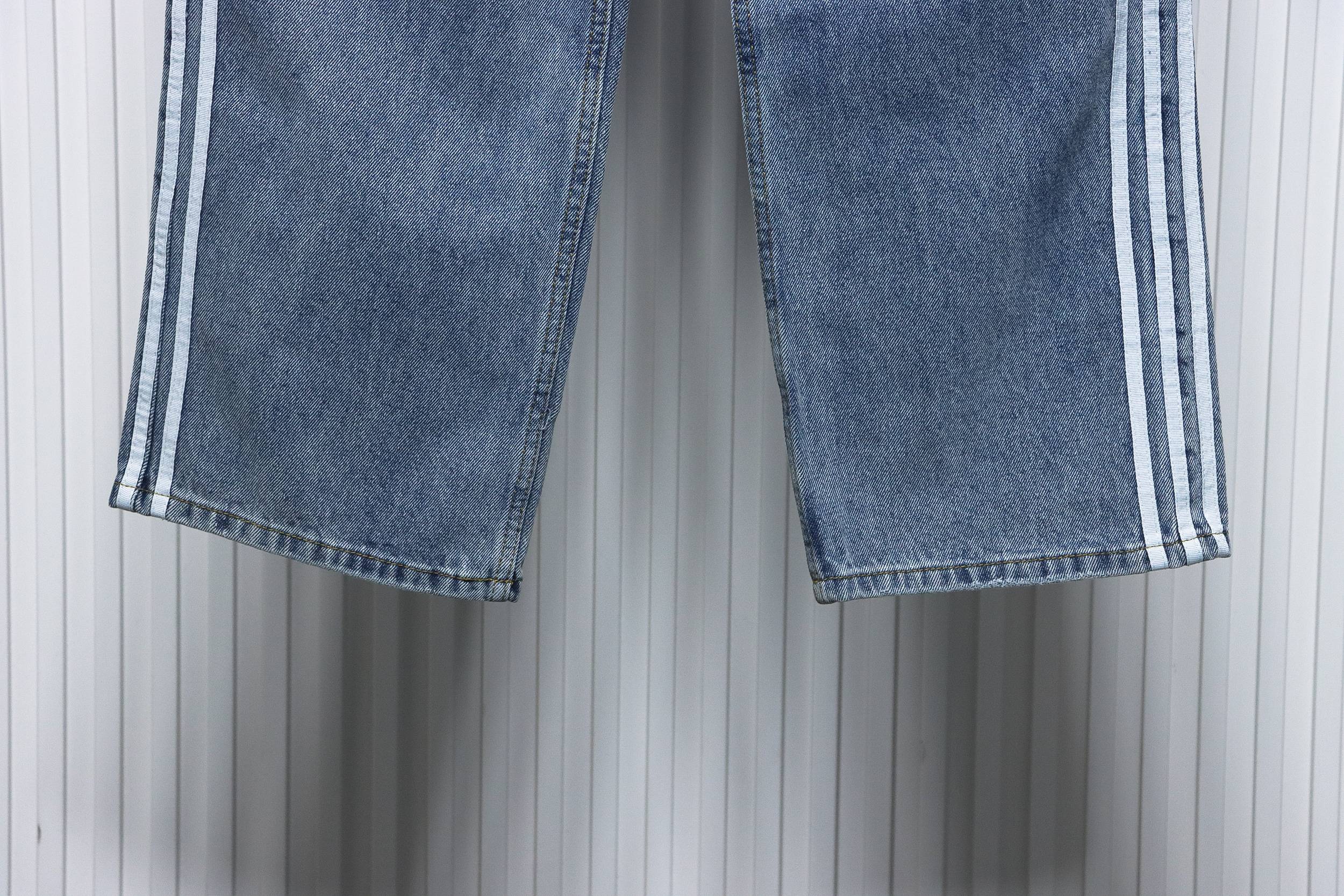 Balenciaga x Adidas Side Stripes Baggy Jeans in Blue CK 2802024016