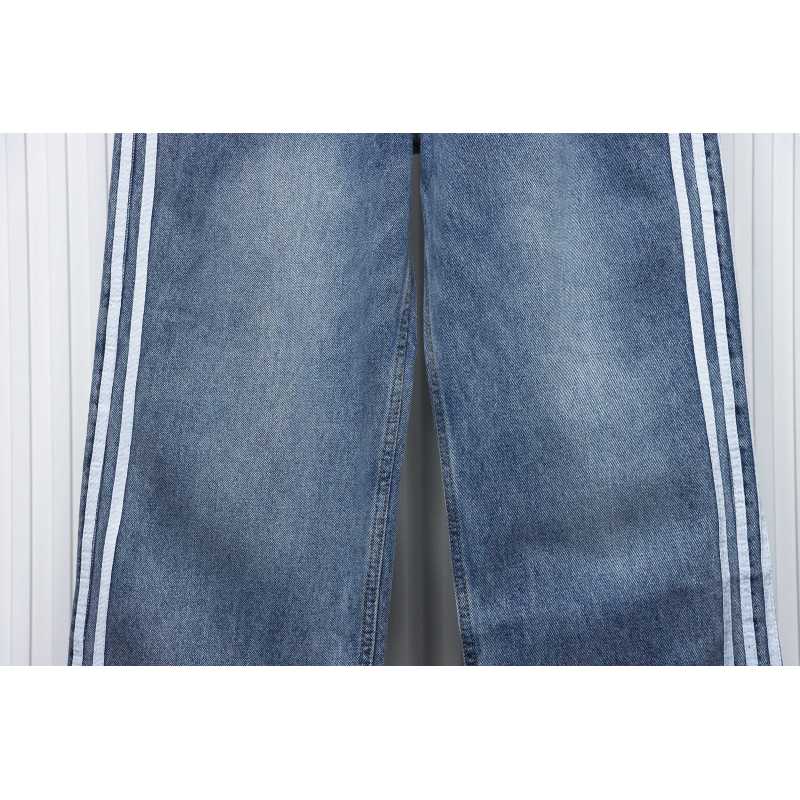 Balenciaga x Adidas Side Stripes Baggy Jeans in Blue CK 2802024016