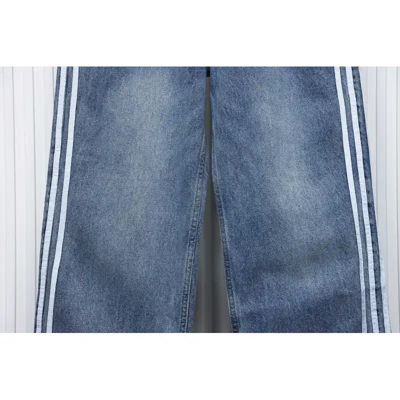 Balenciaga x Adidas Side Stripes Baggy Jeans in Blue CK 2802024016