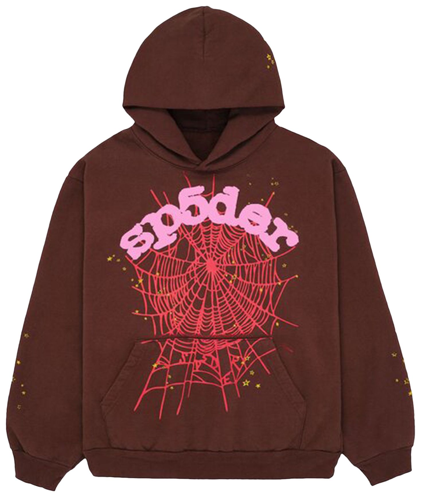 Sp5der x Young Thug Web Hoodie Brown YZ GE916