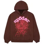 Sp5der x Young Thug Web Hoodie Brown YZ GE916