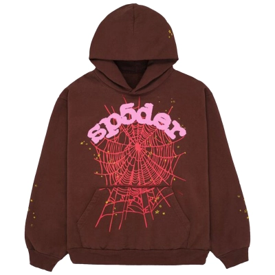 Sp5der x Young Thug Web Hoodie Brown YZ GE916 01