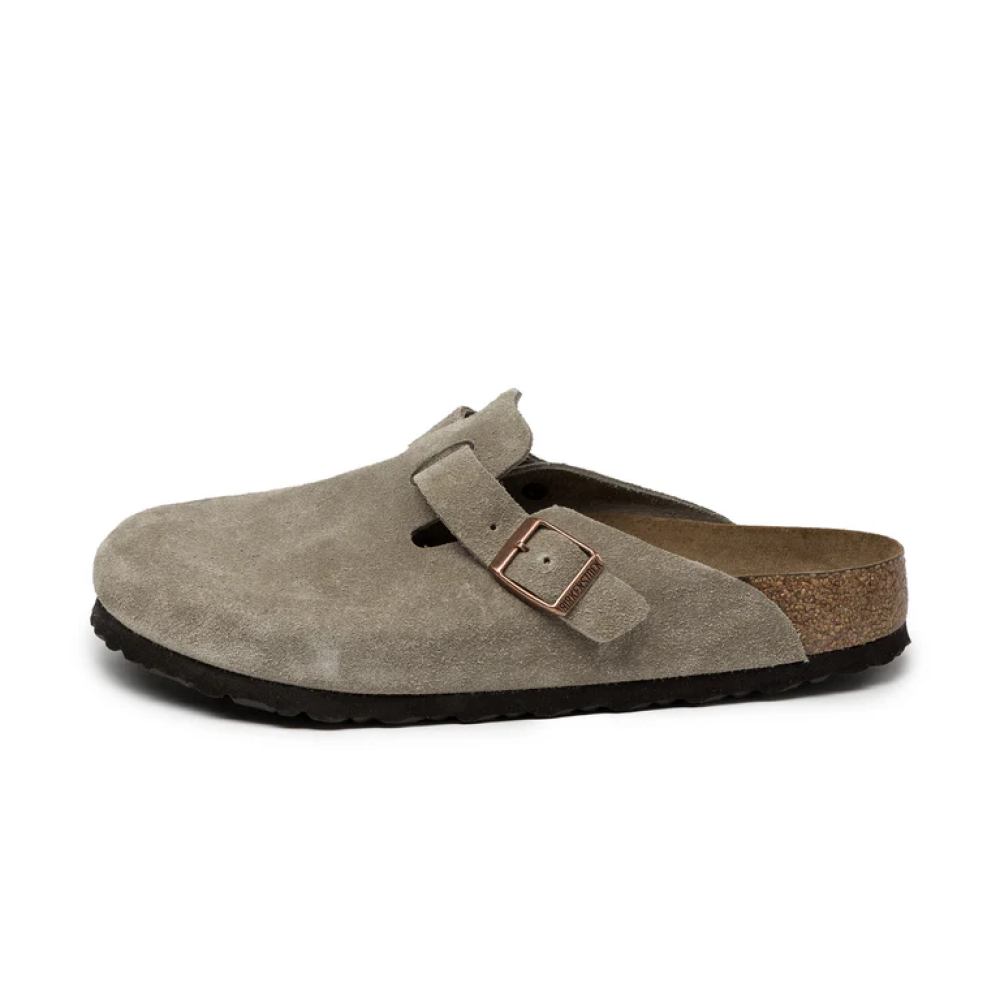 Birken Boston Soft Footbed Suede Leather - Taupe