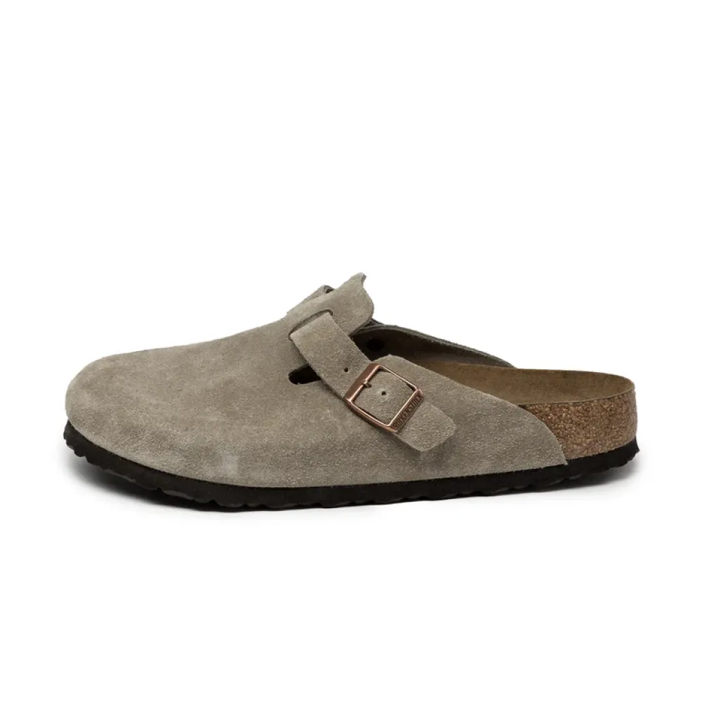 Birken Boston Soft Footbed Suede Leather - Taupe