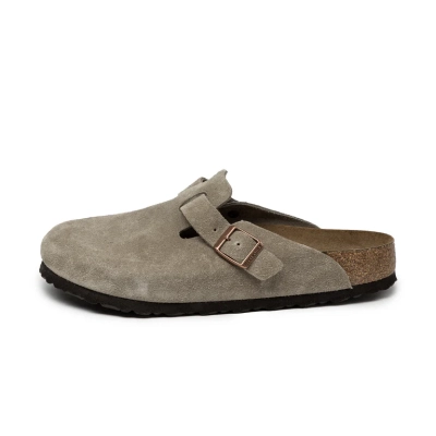 Birken Boston Soft Footbed Suede Leather - Taupe 01