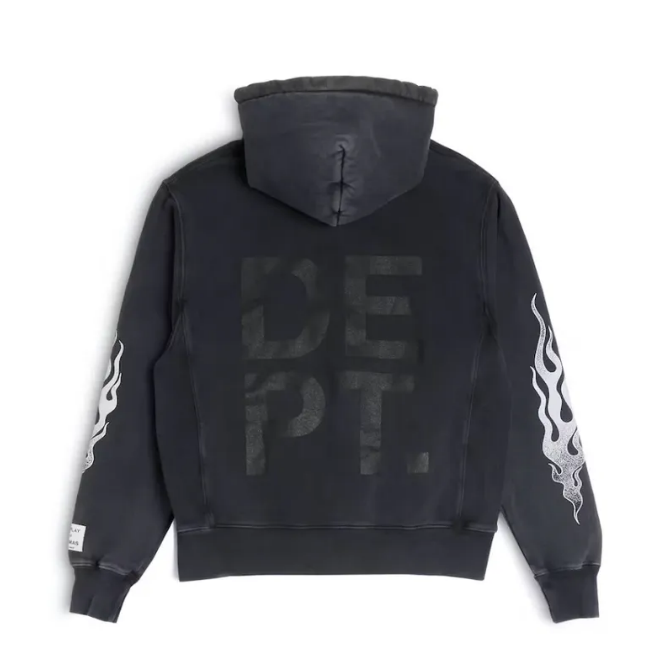 Gallery Dept. Flames Hoodie Black CK20241225