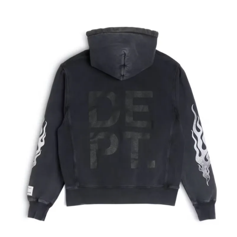 Gallery Dept. Flames Hoodie Black CK20241225