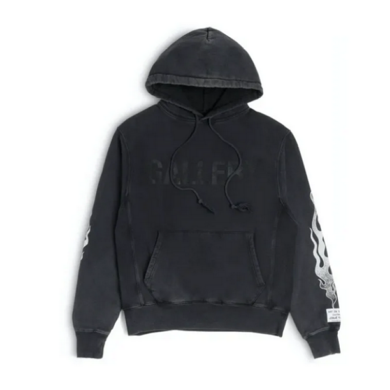 Gallery Dept. Flames Hoodie Black CK20241225