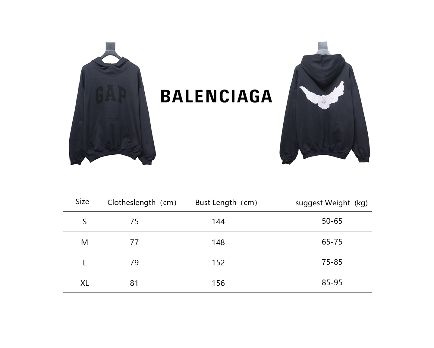 YEEZY x GAP x BALENCIAGA BLACK Hoodie CK20241225